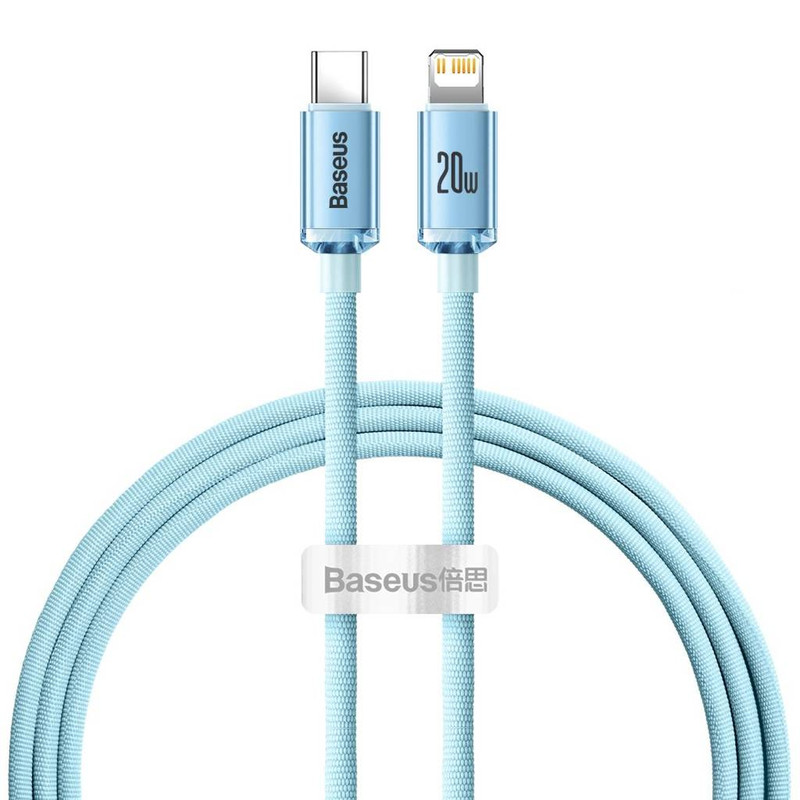 کابل USB-C به لایتنینگ باسئوس مدل Crystal Shine Series 20W طول 1.2 متر