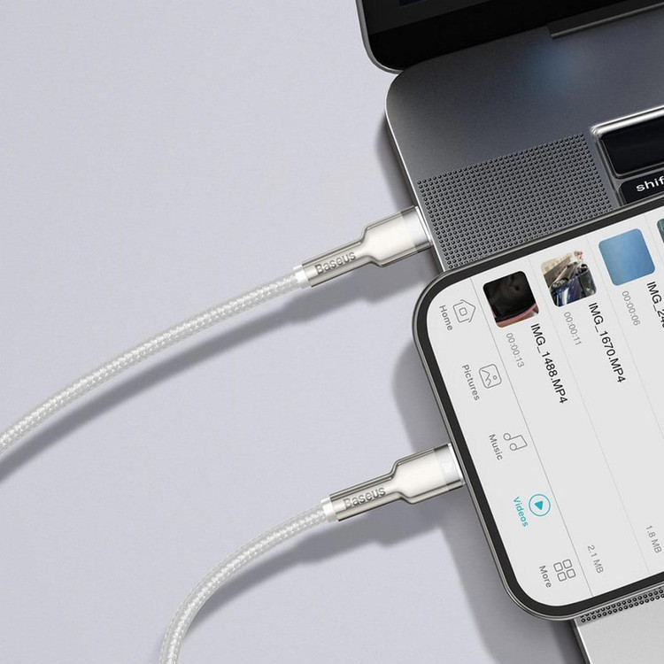 کابل USB-C به لایتنینگ باسئوس مدل Crystal Shine Series 20W طول 1.2 متر