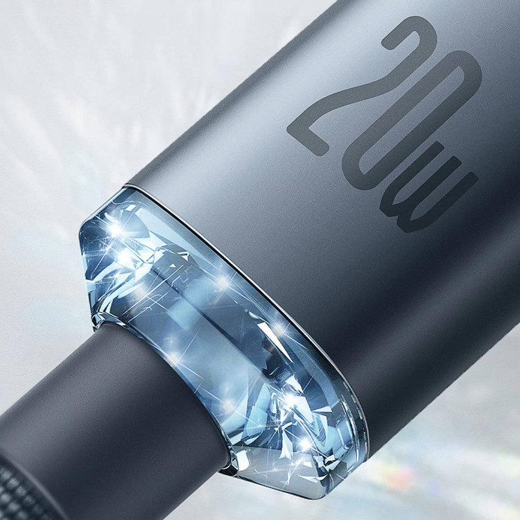 کابل USB-C به لایتنینگ باسئوس مدل Crystal Shine Series 20W طول 1.2 متر