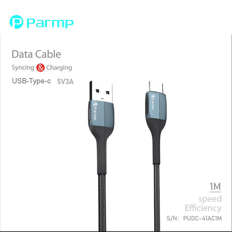 کابل تبدیل USB به USB-C پارمپ مدل PUDC-41AC1M طول 1 متر