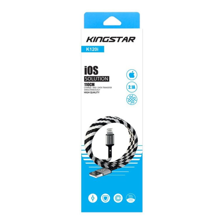 کابل تبدیل USB به لایتنینگ کینگ استار مدل K120i طول 1.1 متر