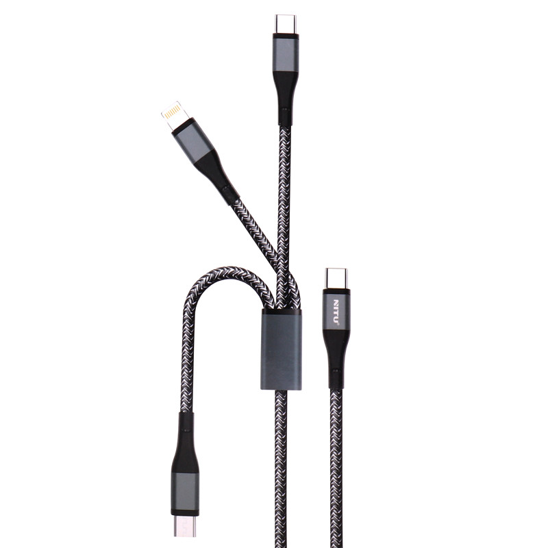 کابل تبدیل USB به USB-C / microUSB / لایتنینگ نیتو مدل NC206G طول 1.20 متر