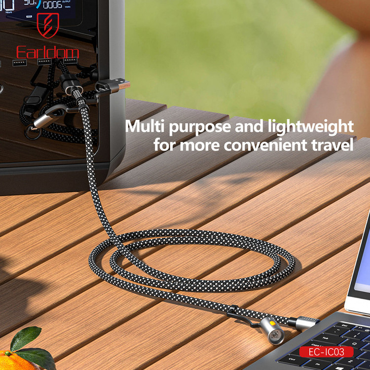 کابل تبدیل USB / USB-C به USB-C / لایتنینگ ارلدام مدل 6IN1 IC03 طول 1.2 متر