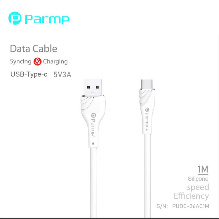 کابل تبدیل USB به USB-C پارمپ مدل SILICONE 36AC1M طول 1 متر