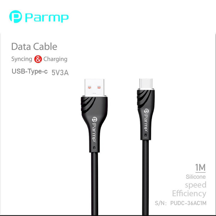 کابل تبدیل USB به USB-C پارمپ مدل SILICONE 36AC1M طول 1 متر