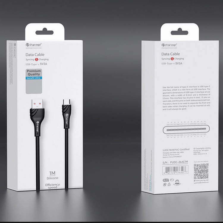 کابل تبدیل USB به USB-C پارمپ مدل SILICONE 36AC1M طول 1 متر