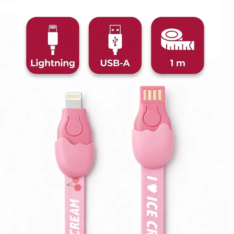 کابل تبدیل USB به لایتنینگ مدل Ice Cream طول 1 متر