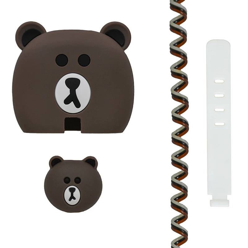 محافظ کابل طرح Teddy به همراه محافظ شارژر دیواری 33 وات شیائومی مجموعه 4 عددی