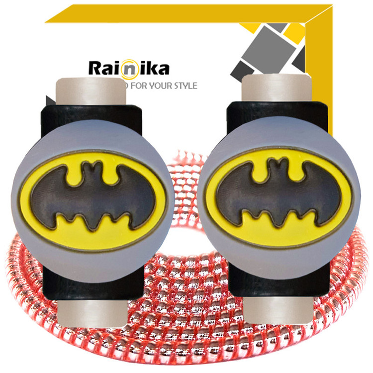 محافظ کابل شارژر و هندزفری رینیکا مدل Batman AAA 03 مجموعه 3 عددی
