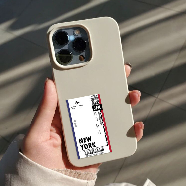 استیکر تزئینی موبایل و تبلت لولو مدل بلیط هواپیما به نیویورک Boarding Pass to New York کد 792