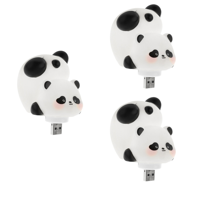 چراغ خواب USB مدل U1 طرح پاندا مجموعه 3 عددی