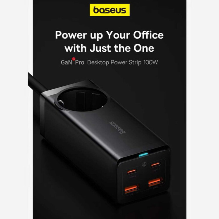 شارژر رومیزی 100 وات بیسوس مدل CCGAN100-1ACE به همراه کابل USB-C