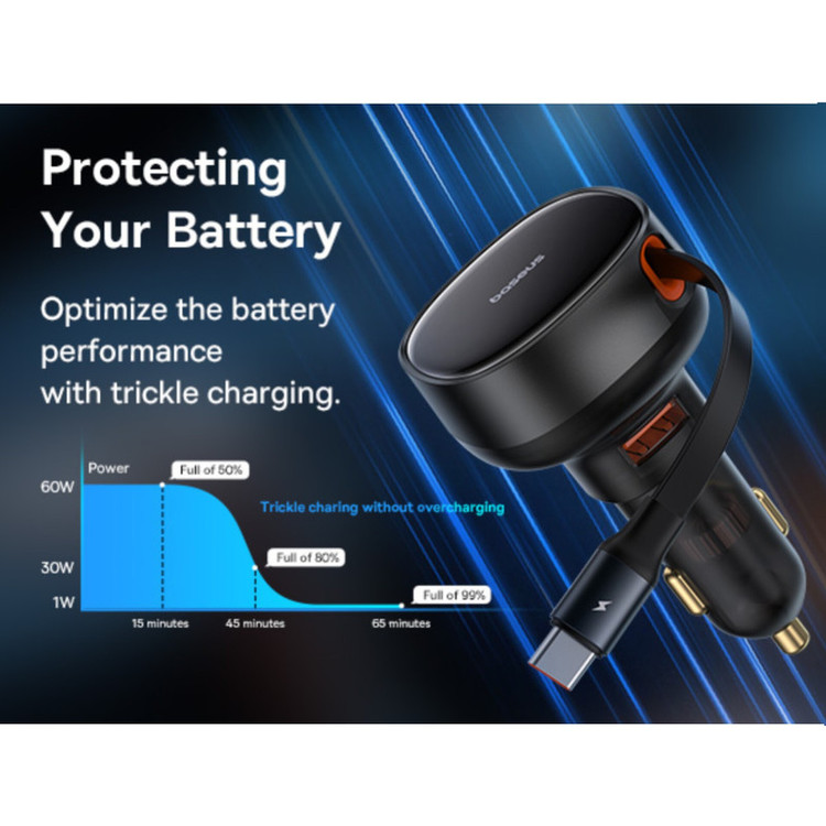شارژر فندکی 60 وات بیسوس مدل CCTXP-UC
