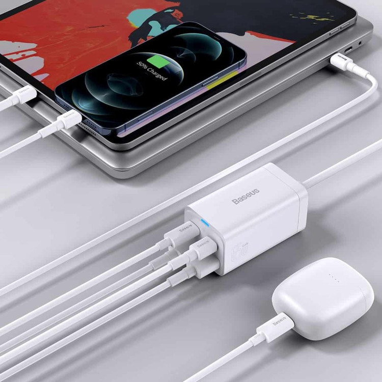شارژر رومیزی باسئوس مدل Desktop Fast 65W به همراه کابل USB-C