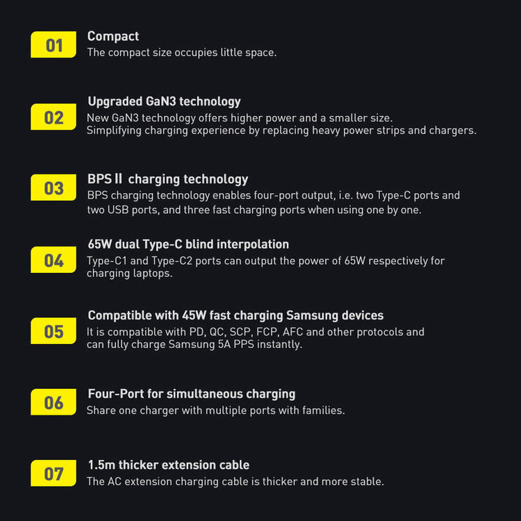 شارژر رومیزی باسئوس مدل Desktop Fast 65W به همراه کابل USB-C