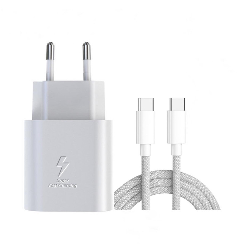 شارژر دیواری 25 وات مدل PD3.0 به همراه کابل USB-C