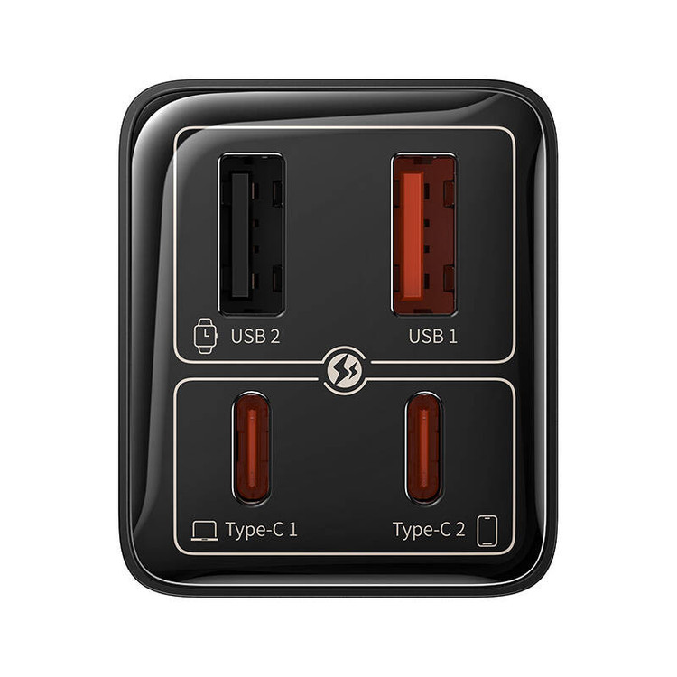 شارژر دیواری 65 وات بیسوس مدل GAN6 PRO 65W به همراه کابل USB-C