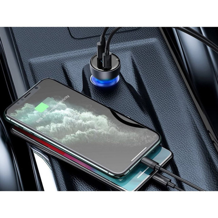 شارژر فندکی 65 وات باسئوس مدل Dual Quick Charger-65W