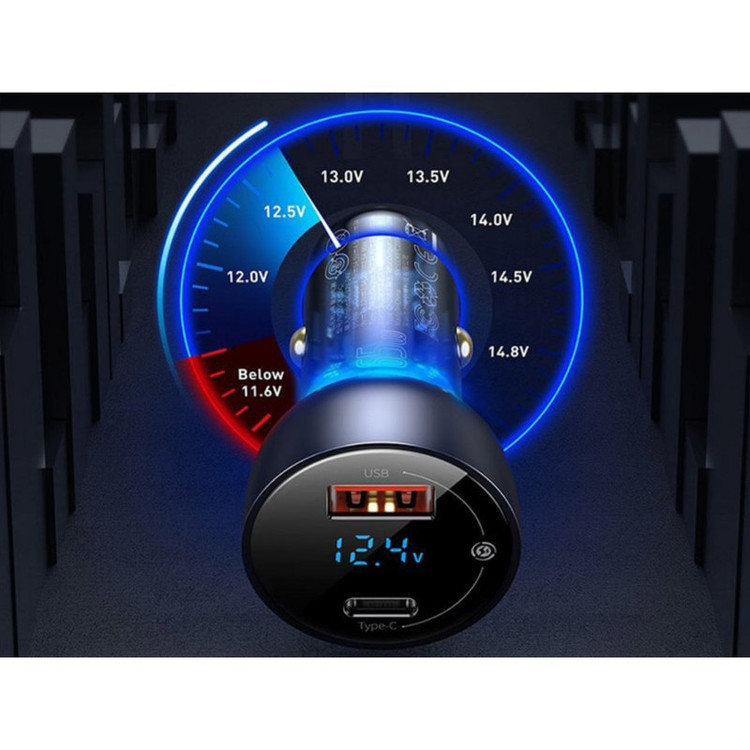 شارژر فندکی 65 وات باسئوس مدل Dual Quick Charger-65W