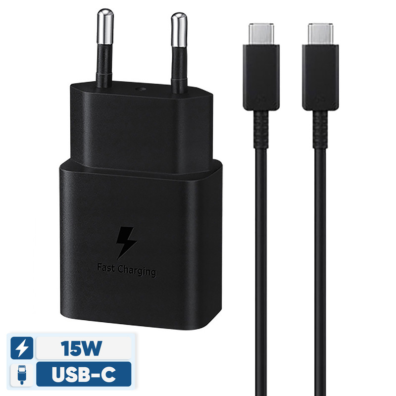 شارژر دیواری 15 وات سامسونگ مدل EP-T1510 به همراه کابل تبدیل USB-C