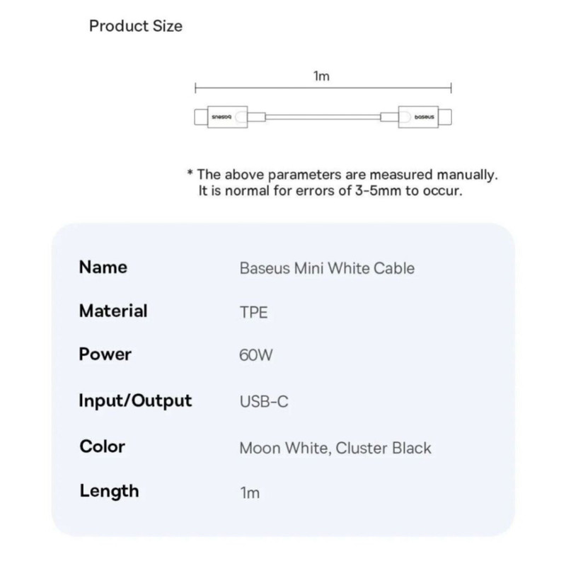 شارژر دیواری 30 وات بیسوس مدل Palm 30W به همراه کابل USB-C