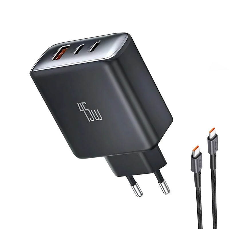 شارژر دیواری 45 وات 3 پورت مک دودو مدل 3-Ports به همراه کابل تبدیل USB-C به USB-C