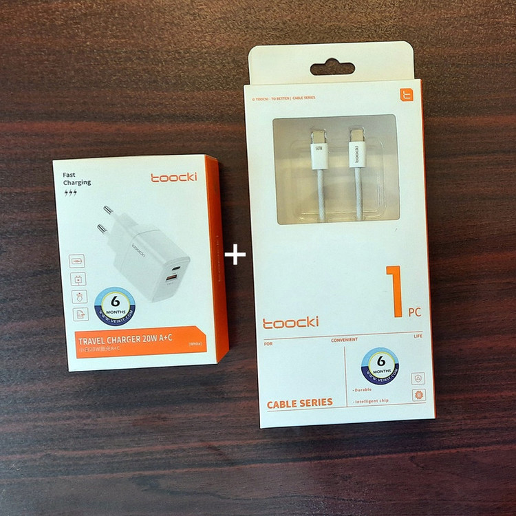 شارژر دیواری 20 وات توکی دو پورت مدل JT-P20F به همراه کابل USB-C