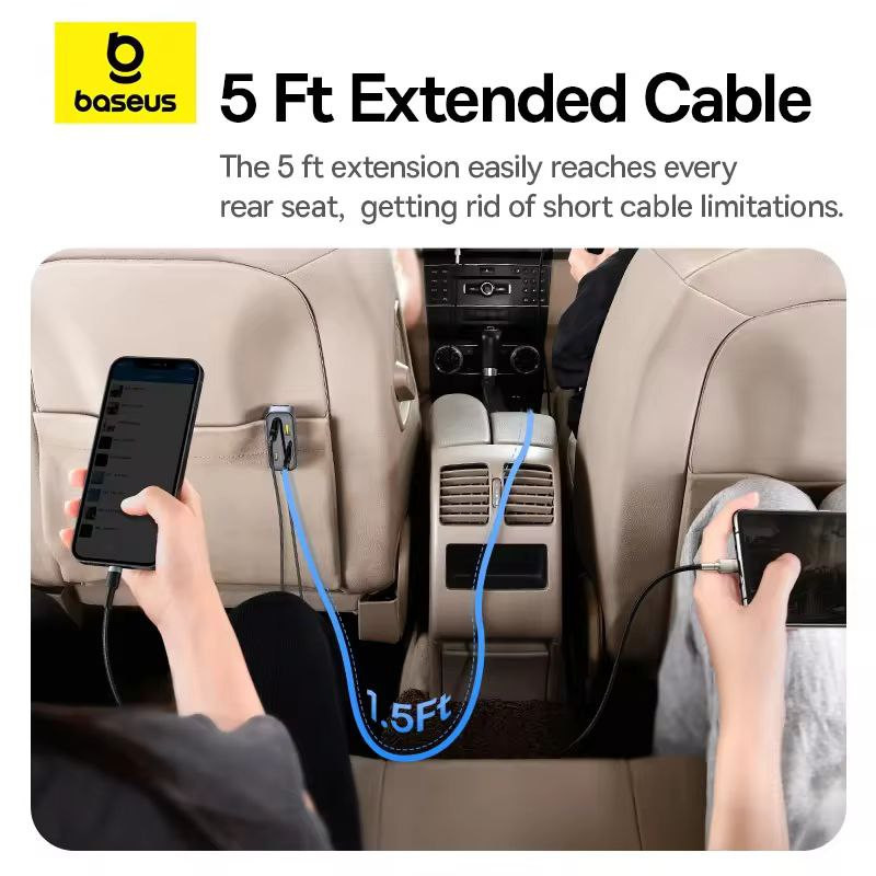 شارژر فندکی 110 وات 6 پورت بیسوس مدل BackseatPal L1