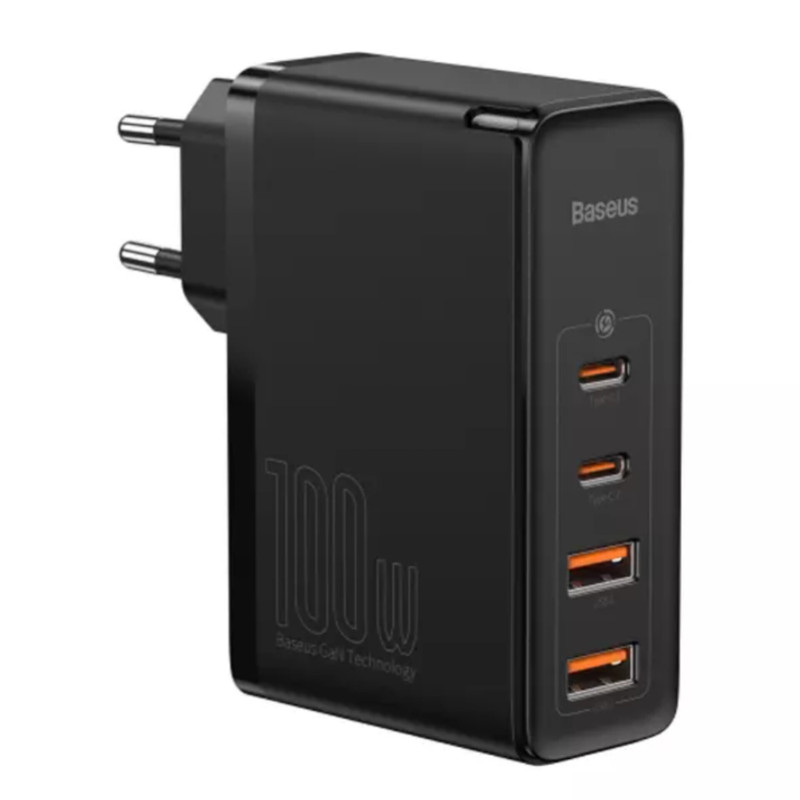 شارژر دیواری 100 وات 4 پورت بیسوس مدل GaN2 Pro به همراه کابل USB-C