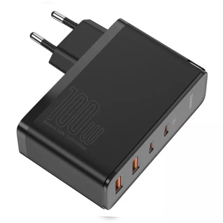 شارژر دیواری 100 وات 4 پورت بیسوس مدل GaN2 Pro به همراه کابل USB-C