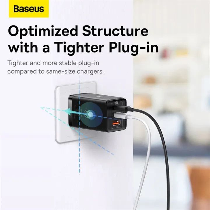 شارژر دیواری باسئوس مدل GAN5 PRO 65W به همراه کابل USB-C