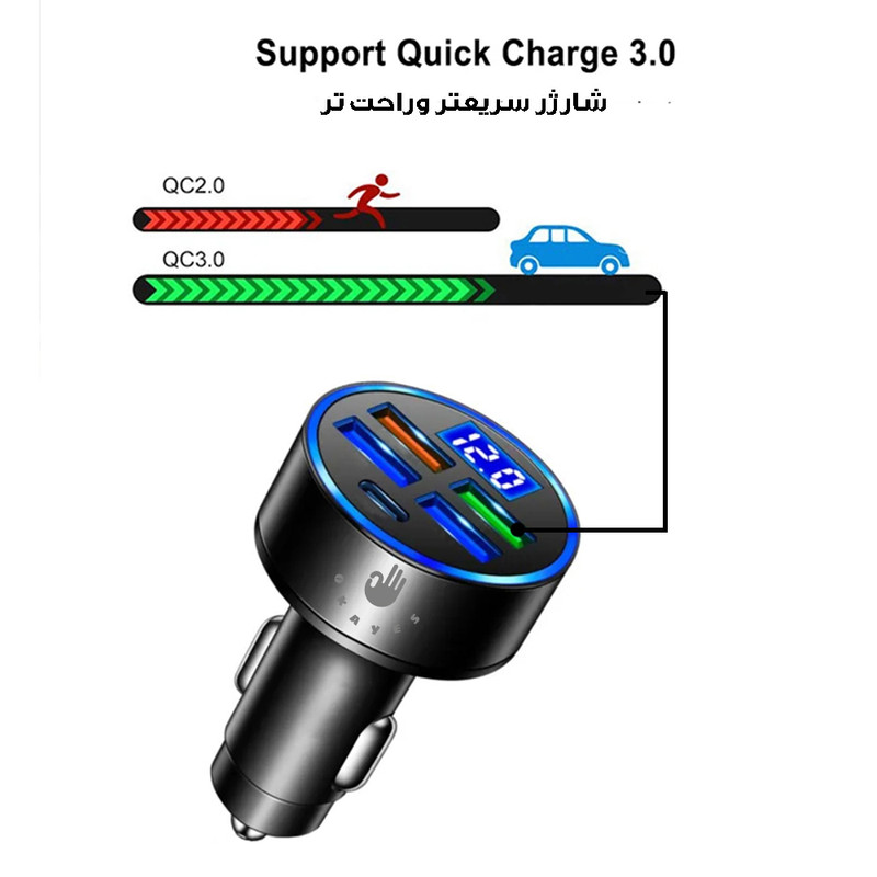 شارژر فندکی 38 وات اکی یس مدل PD1USB3QC3