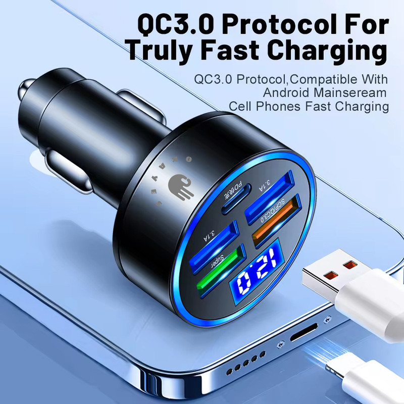 شارژر فندکی 38 وات اکی یس مدل PD1USB3QC3
