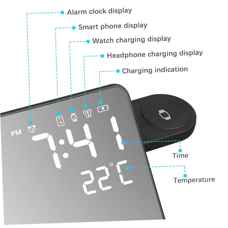 شارژر بی سیم رومیزی 15 وات مدل wireless 4in1