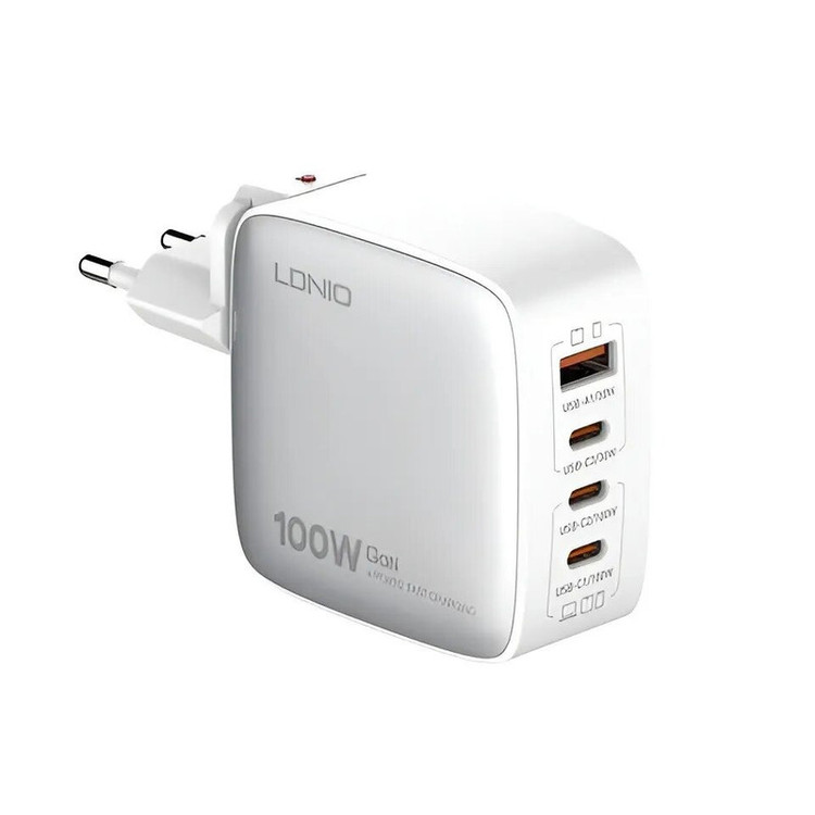 شارژر دیواری 100 وات الدینیو مدل Q408 به همراه کابل USB-C