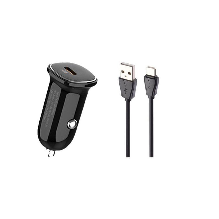 شارژر فندکی 30 وات الدینیو مدل LD-C106 به همراه کابل تبدیل USB-C