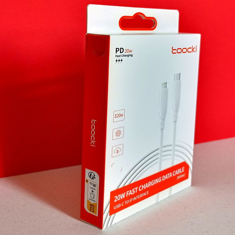 شارژر دیواری 20 وات دو پورت توکی مدل JT-P20F به همراه کابل تبدیل USB-C به لایتنینگ