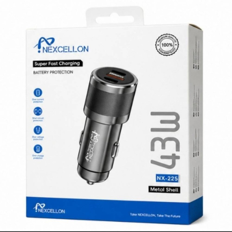 شارژر فندکی 43 وات دو پورت نکسلون مدل NX-225