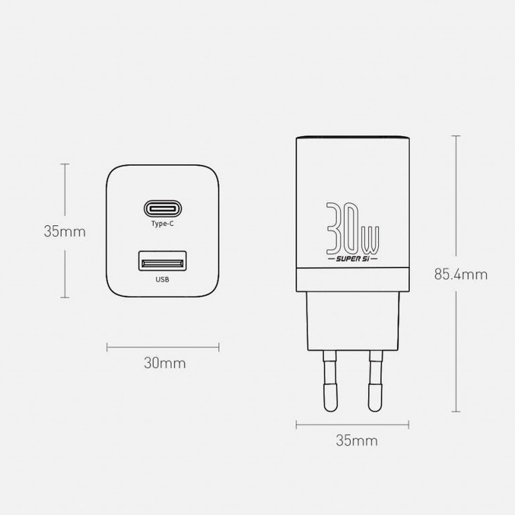 شارژر دیواری باسئوس مدل CCSUPP-E01