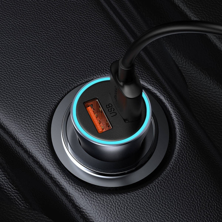 شارژر فندکی باسئوس مدل tzccjd-a0g به همراه کابل تبدیل USB-C