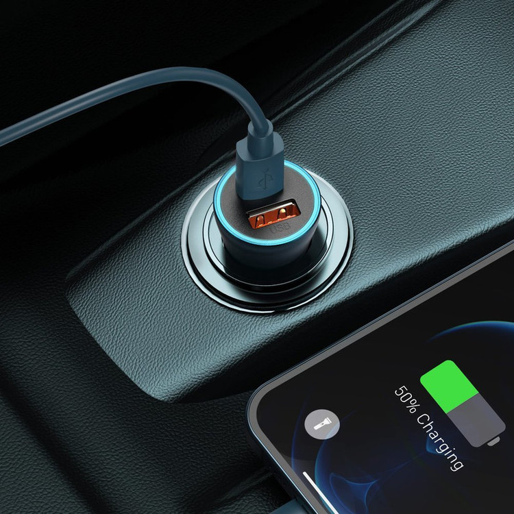 شارژر فندکی باسئوس مدل tzccjd-a0g به همراه کابل تبدیل USB-C