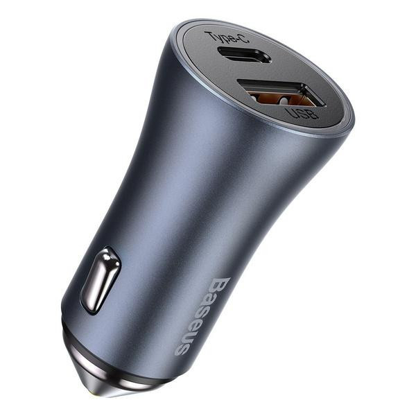 شارژر فندکی باسئوس مدل tzccjd-0g به همراه کابل تبدیل USB-C