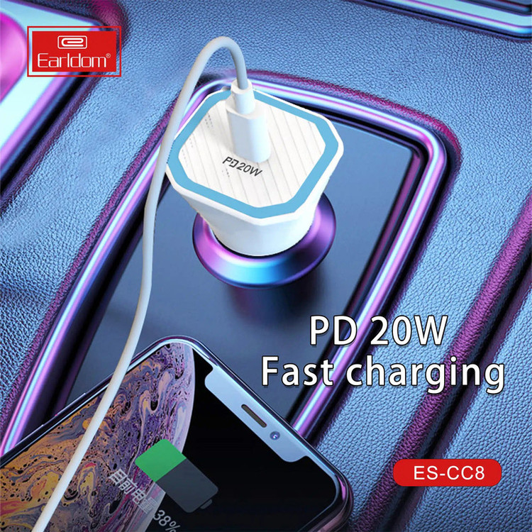 شارژر فندکی 20 وات ارلدام مدل ES-CC8 PD20W