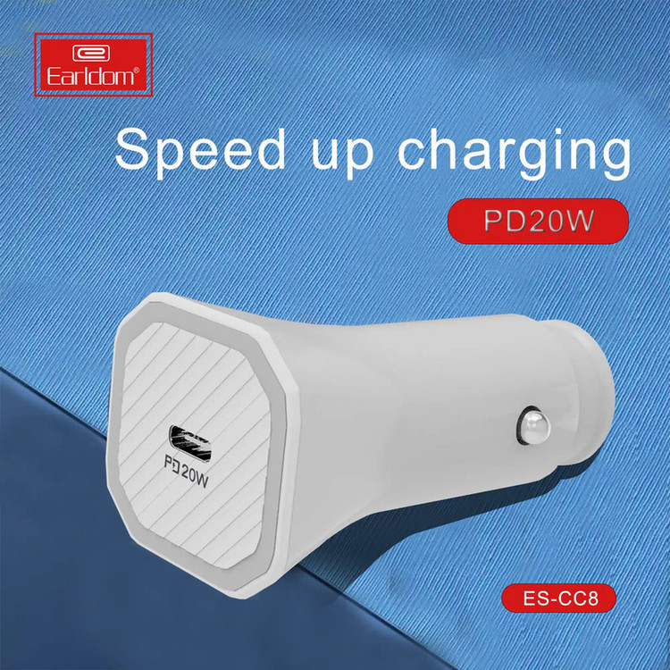 شارژر فندکی 20 وات ارلدام مدل ES-CC8 PD20W