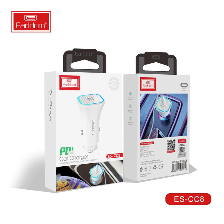 شارژر فندکی 20 وات ارلدام مدل ES-CC8 PD20W