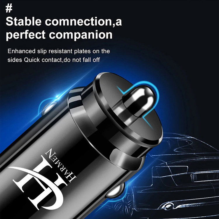 شارژر فندکی 35 وات هارمن مدل HR-QC3PDUSB200 به همراه کابل تبدیل USB به MICROUSB/USB-C/لایتنینگ