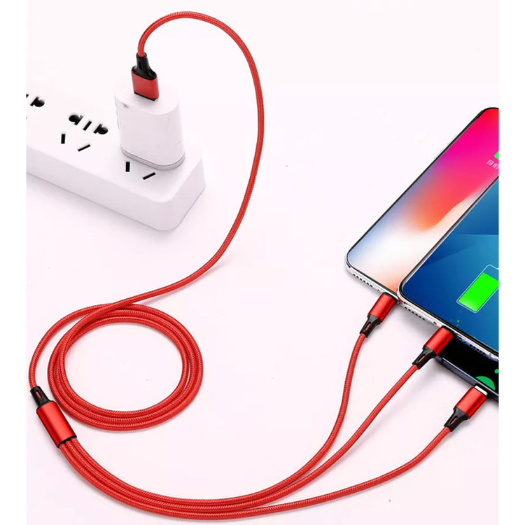 شارژر فندکی 15 وات هارمن مدل HR-CL1200 به همراه کابل تبدیل USB به MICROUSB/USB-C/LIGHTNING