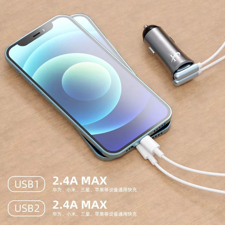 شارژر فندکی 15 وات هارمن مدل HR-CL1200 به همراه کابل تبدیل USB به MICROUSB/USB-C/LIGHTNING