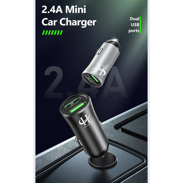 شارژر فندکی 15 وات هارمن مدل HR-CL1200 به همراه کابل تبدیل USB به MICROUSB/USB-C/LIGHTNING