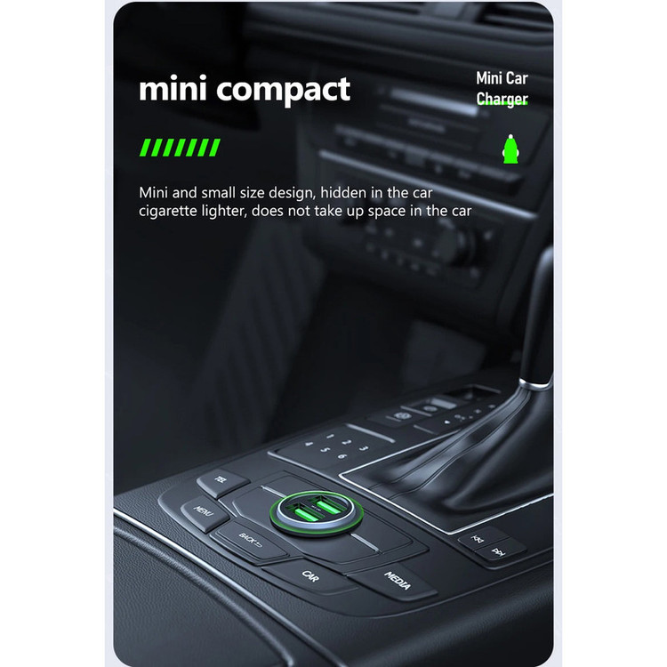 شارژر فندکی 15 وات هارمن مدل HR-CL1200 به همراه کابل تبدیل USB به MICROUSB/USB-C/LIGHTNING